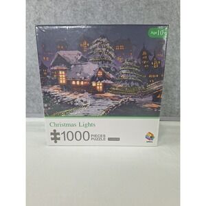 hNCL Christmas Lights 1000 Piece Jigsaw Puzzle Winter Village Scene New Sealed